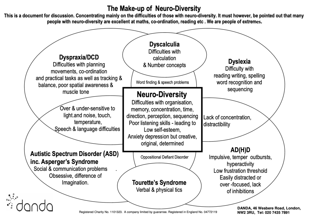 The Make-up of Neuro-Diversity diagram at www.rightmind.life